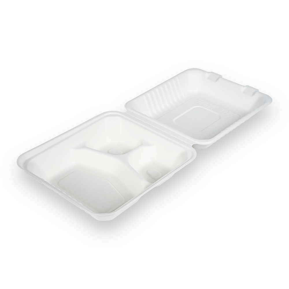 9 Inch 3-Compartment Clamshell