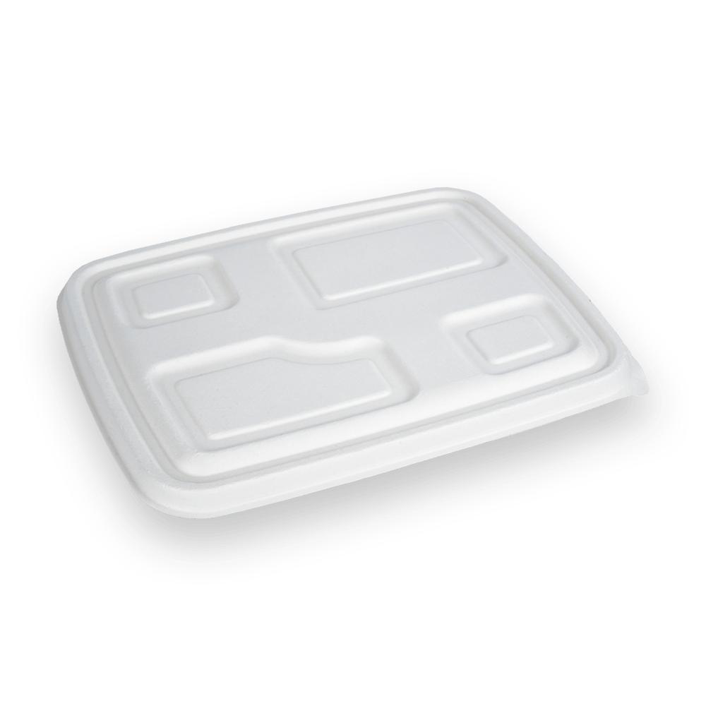 Pulp Lid for 4 Compartment Lunch Tray