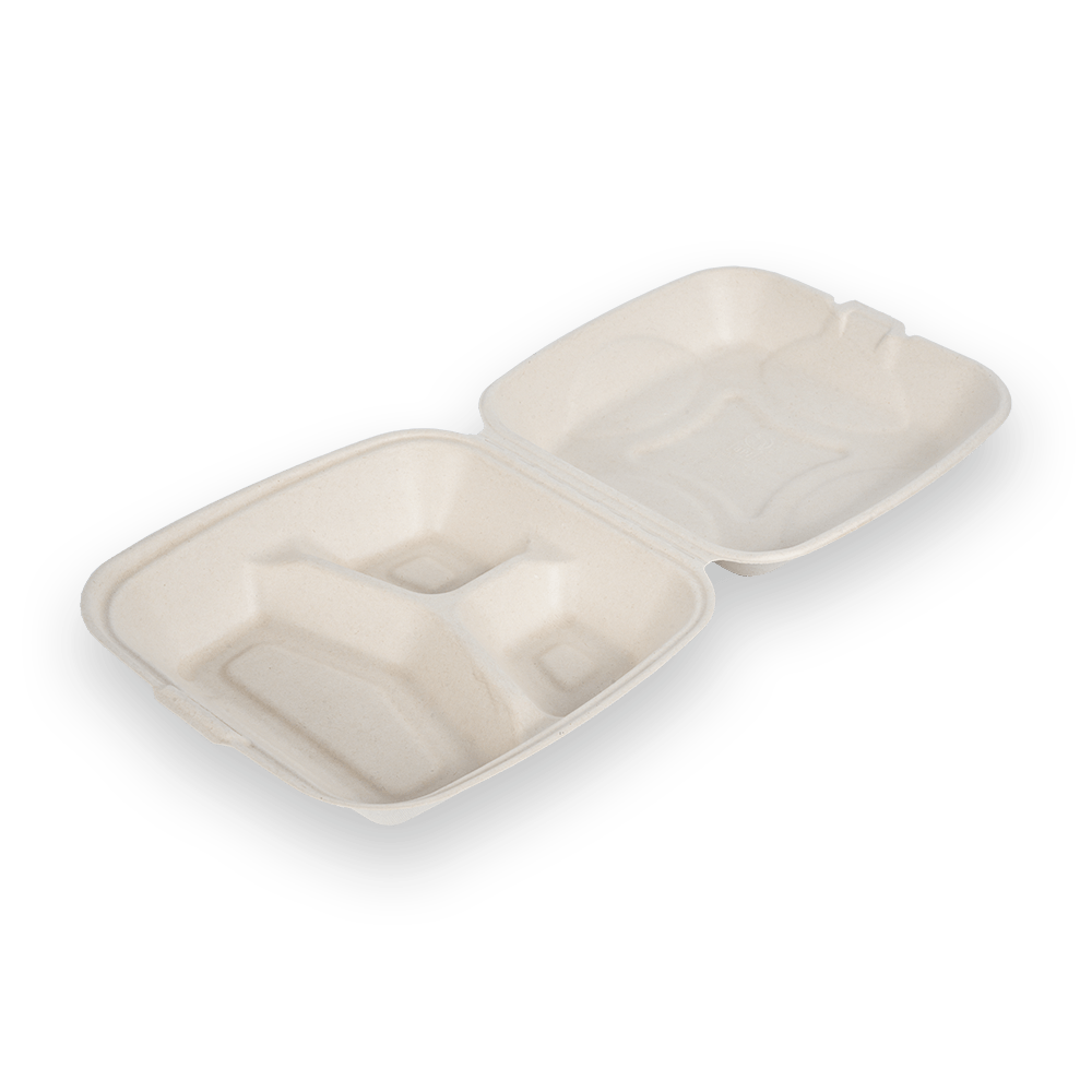 PFF 9 Inch 3-Compartment Clamshell