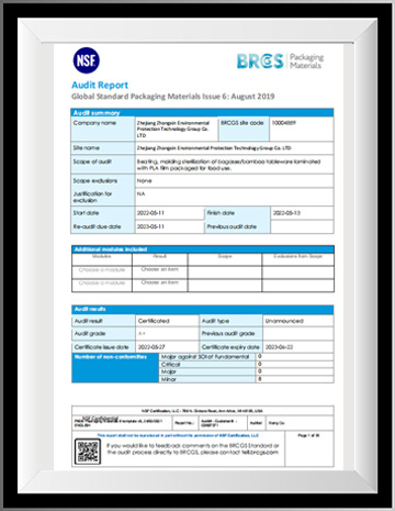 Zhong Xin Ecoware certificate LFGB