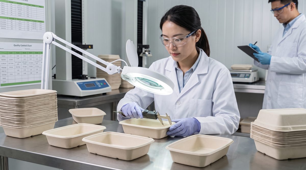 Quality control in a molded fiber factory