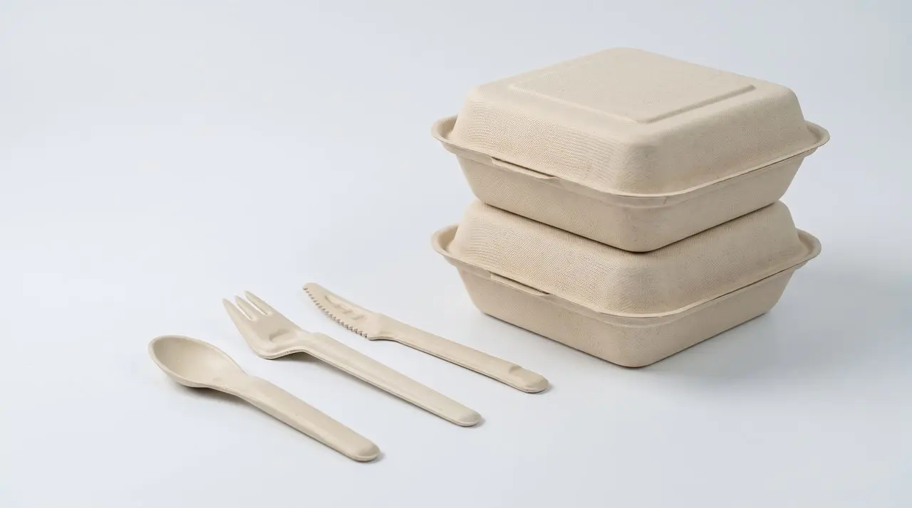 Bagasse cutlery and containers from Zhong Xin Ecoware