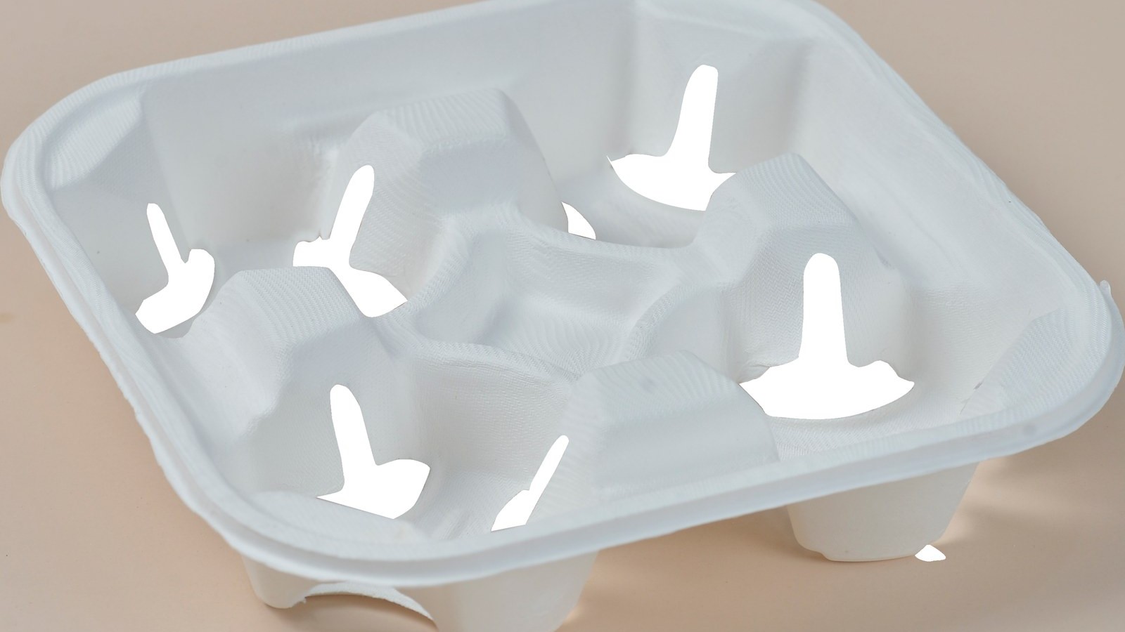 Recycled paper 4-hole cup holder